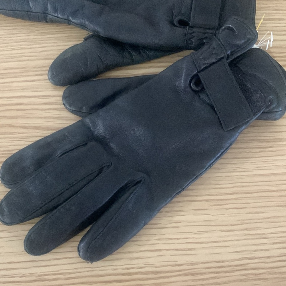 Wilson's Leather Black Leather Lined Women's Winter Gloves Size Small - Picture 3 of 10